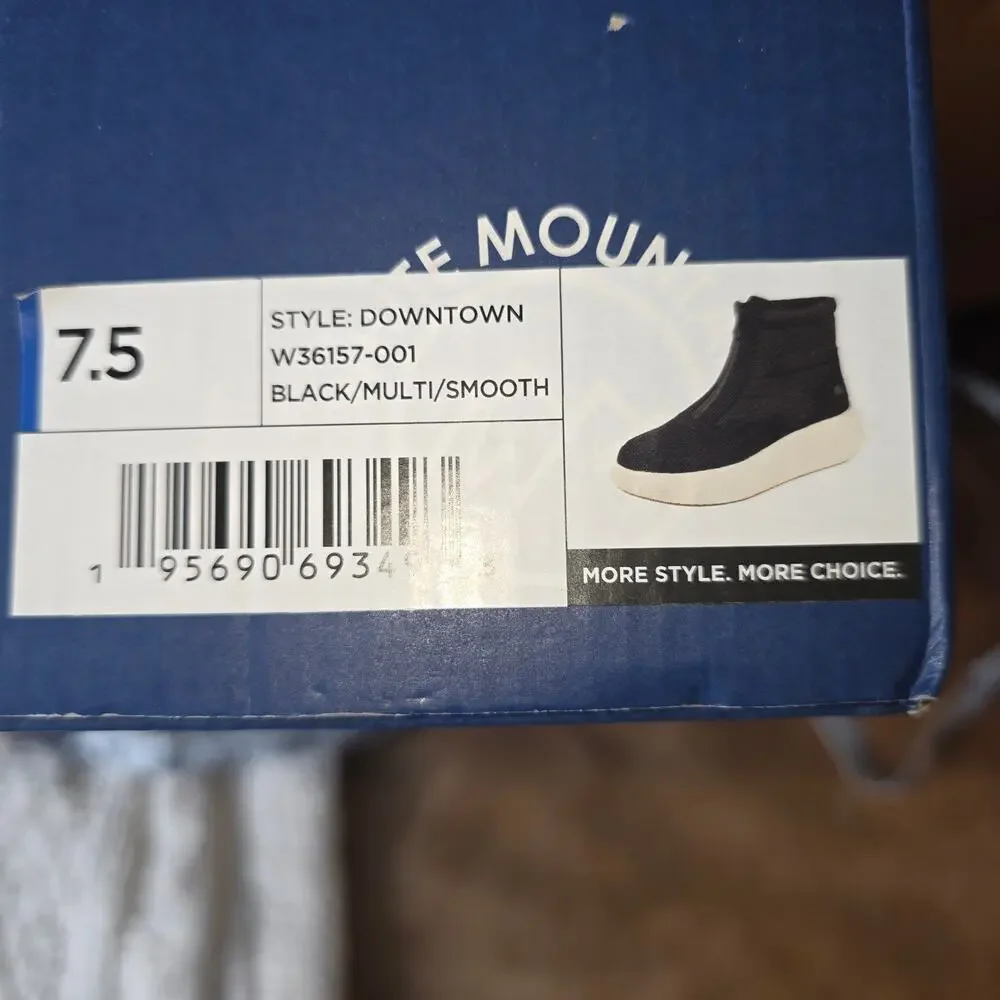 NEW White Mountain‎ Women Platform High-Top Sneaker Bootie Boots SZ 7.5 Black